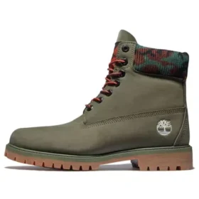 6 Inch Premium Boot “Dark Green Nubuck with Camouflage Collar”