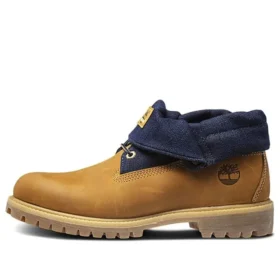 6 Inch Premium Roll-Top Boots “Wheat Navy”