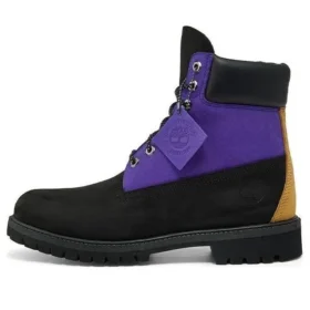 6 Inch Premium Waterproof Wide Fit Boot “Black Nubuck with Purple”