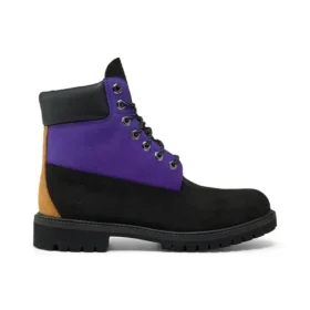 6 Inch Premium Waterproof Wide Fit Boot “Black Nubuck with Purple”