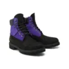 6 Inch Premium Waterproof Wide Fit Boot “Black Nubuck with Purple”