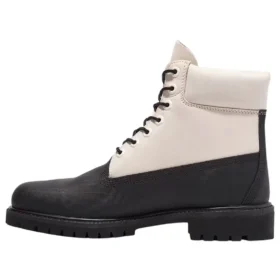 6 Inch Ski School Premium Waterproof Boot “Black Helcor Leather White”