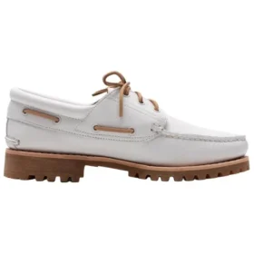 Authentic Handsewn Boat Shoes “White Full Grain”