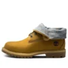 Authentic Waterproof Roll-Top Floral Print Boots “Wheat Grey”