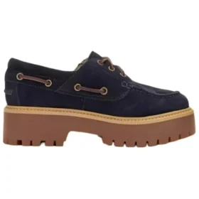 C.F. STEAD Indigo Suede Stone Street Platform Boat Shoes “Dark Blue Suede”