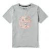 Casual Round Neck Short Sleeve Printing Gray