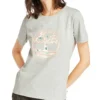 Casual Round Neck Short Sleeve Printing Gray
