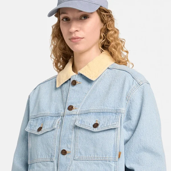 Corduroy Collared Denim Jacket Corduroy Collared Denim Jacket