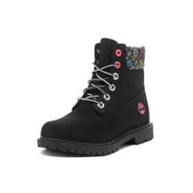 Heritage 6 Inch Waterproof Boots “Black Nubuck with Colorful Logos”
