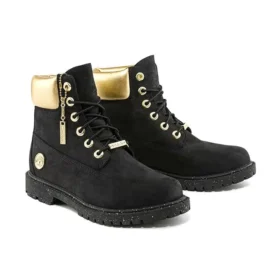 Heritage 6 Inch Waterproof Boots “Black Nubuck with Gold”