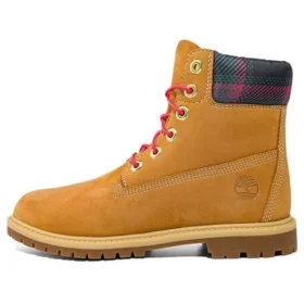 Heritage 6 Inch Waterproof Boots “Wheat Nubuck with Pink Teal Plaid”