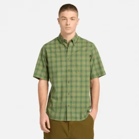 Men’s Checkered Poplin Short-Sleeve Shirt
