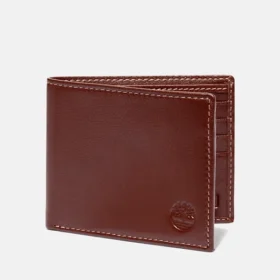 Men’s Milled Leather Bifold Wallet in Brown