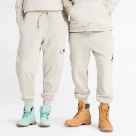 Mixed Media Garment Dye Sweatpants “White”