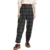 Plaid Print Pants “Olive Green Blue”
