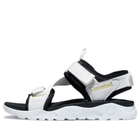 Ripcord Double-Strap Sandals “White Black”