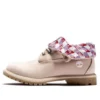 Roll Top Boots Basic “Pale Pink with Plaid Print”