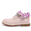 Roll Top Wide Fit Boots Basic “Pale Pink with Plaid Print”