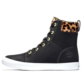 SKyla Bay 6 Inch Boot “Black Nubuck wtih Cheetah Collar”