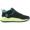 Solar Wave Mixed-Media Sneakers “Black Nubuck with Lime”