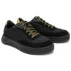 Supaway Leather and Fabric Oxford Trainers “Black with Gold”