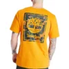 Timberland Back Pattern Printing Short Sleeve Orange