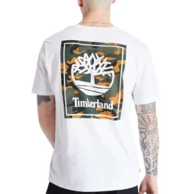 Timberland Back Pattern Printing Short Sleeve White