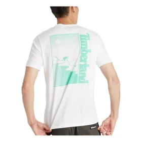 Timberland Back Printing Short Sleeve Round Neck White