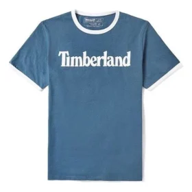 Timberland Casual Round Neck Printing Short Sleeve Blue