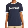 Timberland Casual Round Neck Printing Short Sleeve Blue