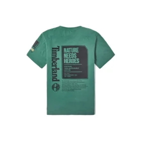 Timberland Casual Round Neck Printing Short Sleeve Dark Green