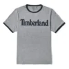 Timberland Colorblock Collar Logo Printing Short Sleeve Gray