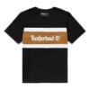 Timberland Contrast Color Stitching Color Block Short Sleeve Black