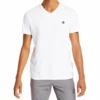 Timberland Embroidered Logo V neck Short Sleeve White