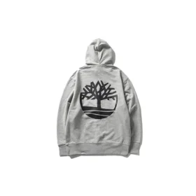 Timberland Logo Printing hooded Zipper Gray