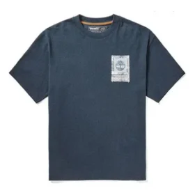 Timberland Printing Logo Round Neck Blue
