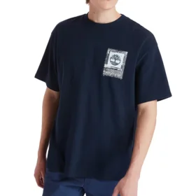 Timberland Printing Logo Round Neck Blue