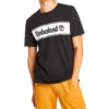 Timberland SS20 Contrasting Colors Logo Printing Short Sleeve Black