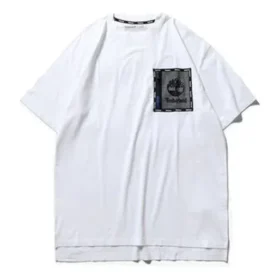 Timberland SS20 Hollow Out Zipper Pocket Printing Short Sleeve White