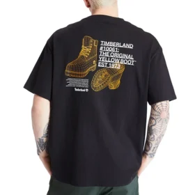 Timberland Yellow Pattern Cargo Round Neck Short Sleeve Black