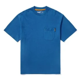 Timberland Yellow Pattern Cargo Round Neck Short Sleeve Blue
