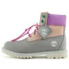 Valentines Day 6 Inch Premium Wide Fit Waterproof Boots “Grey and Beige Nubuck with Purple Collar”