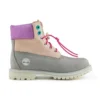 Valentines Day 6 Inch Premium Wide Fit Waterproof Boots “Grey and Beige Nubuck with Purple Collar”