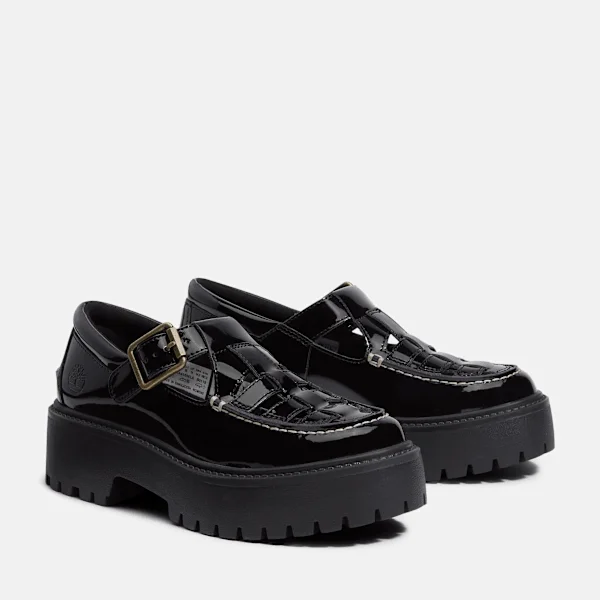 Women’s Patent Leather Stone Street Platform Buckle Shoe Women’s Patent Leather Stone Street Platform Buckle Shoe